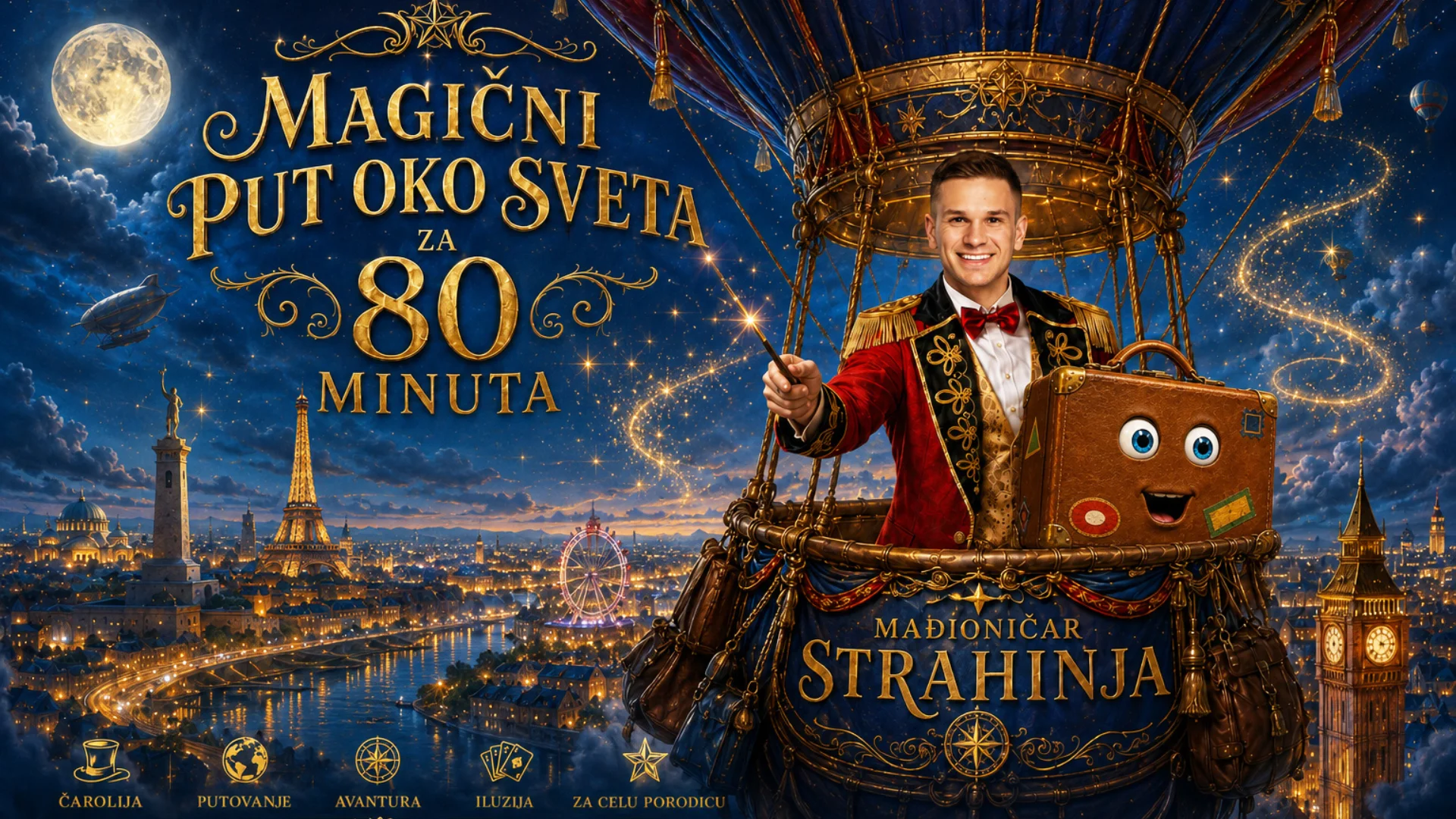 MAGIČNI PUT OKO SVETA ZA 80 MINUTA - Akademija 28, Beograd